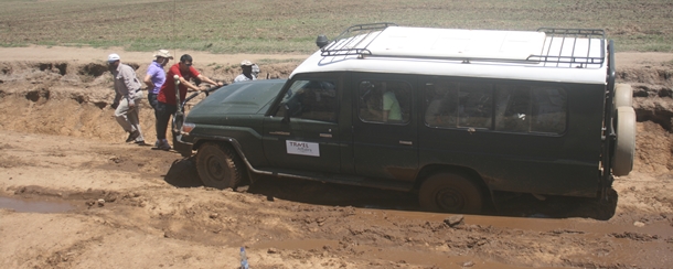 Vehicle stuck on the Mara North road